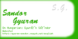 sandor gyuran business card